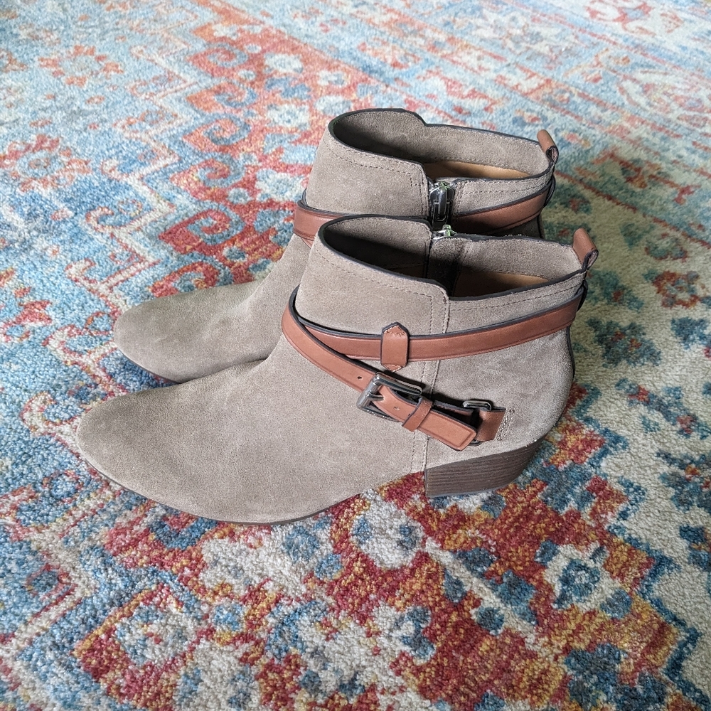 Coach Gray and Brown Ankle Boots